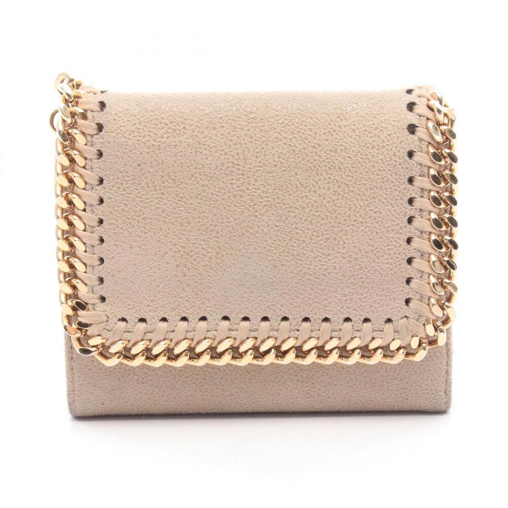 Stella McCartney Falabella Small Tri-fold Wallet, Faux Leather, Women's, Beig...